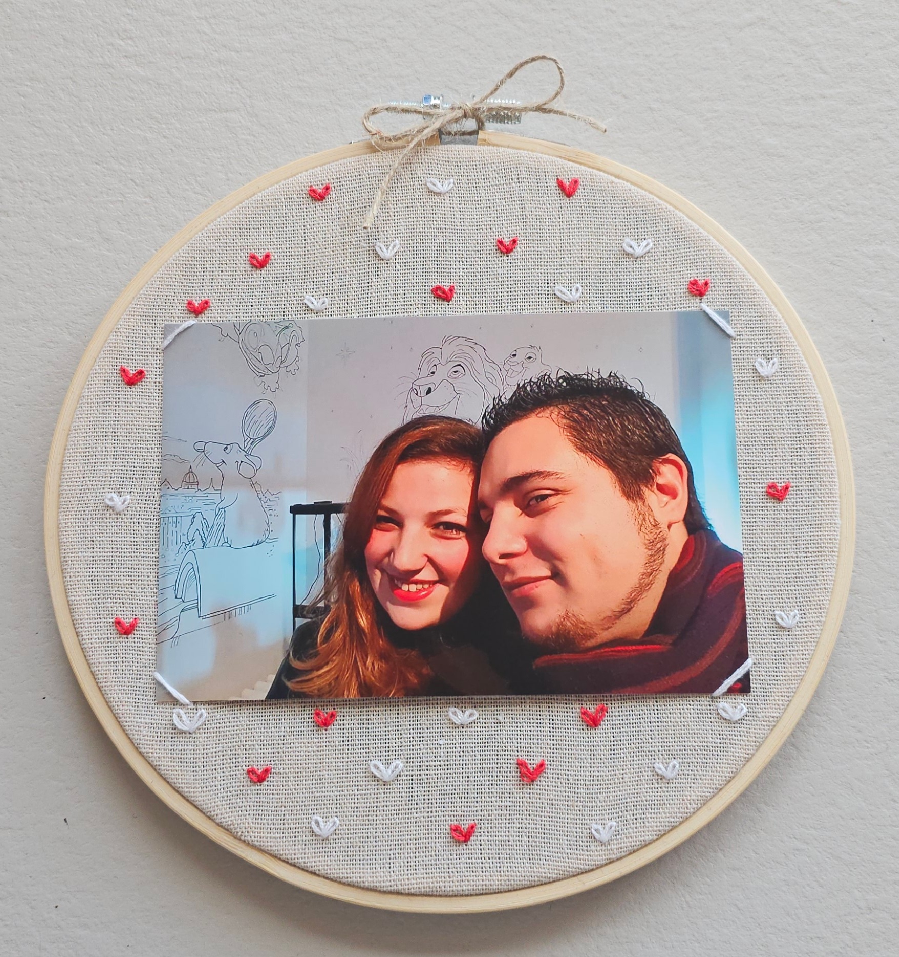 Tambour à broder décoratif avec photo